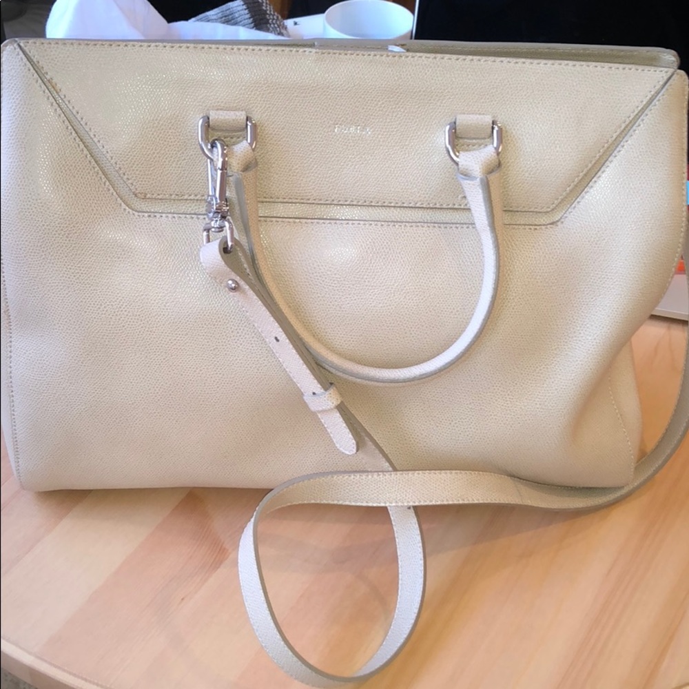 Cream Furla Top Handle